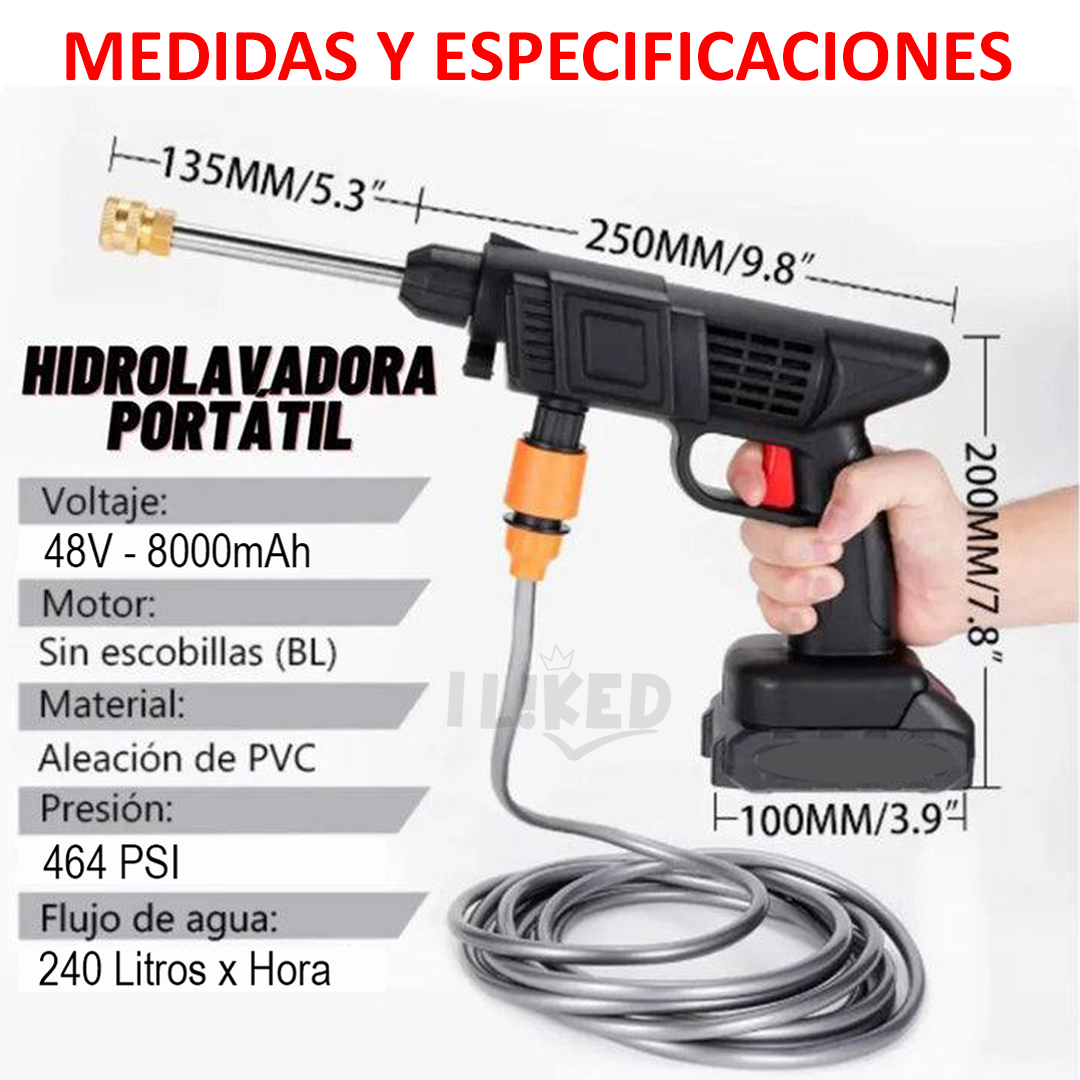 Hidrolavadora Inalámbrica 48V - 2 Baterías + Accesorios