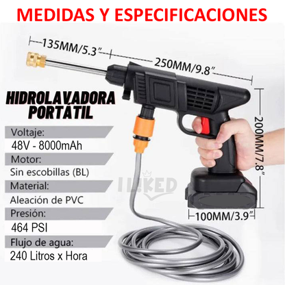 Hidrolavadora Inalámbrica 48V - 2 Baterías + Accesorios