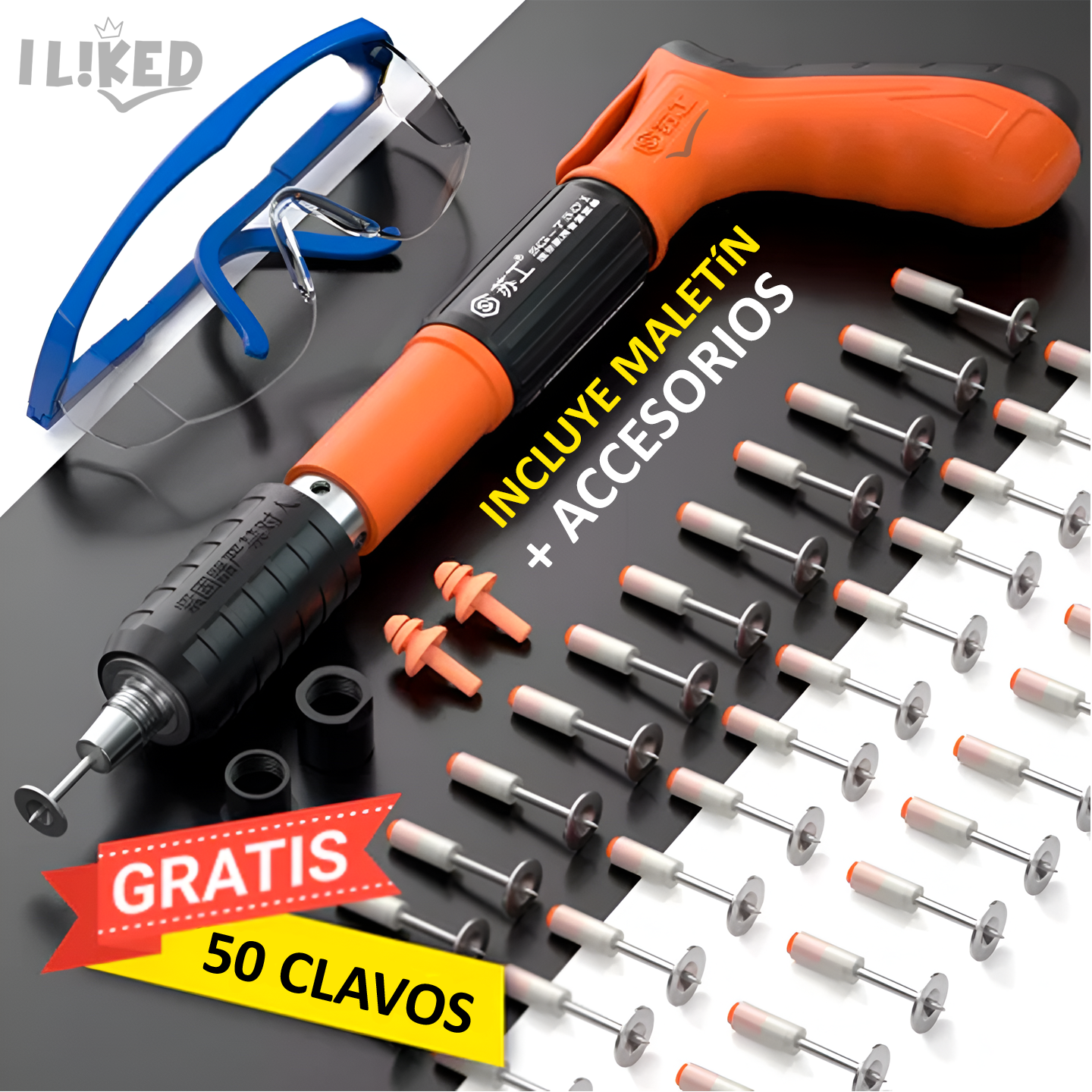 🏷️ PISTOLA DE CLAVOS / REMACHES + ACCESORIOS + 🎁 50 CLAVOS GRATIS!!